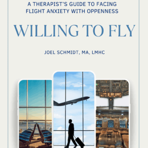 Cover of the Willing to Fly workbook for fear of flying using ACT and ERP therapy techniques