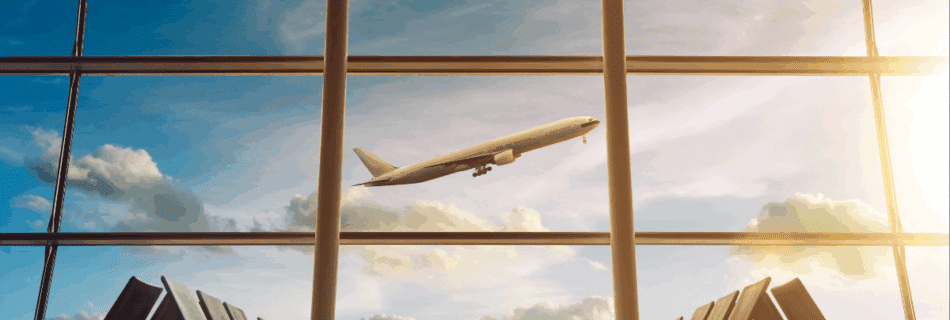 Image of an airplane introducing our "fear of flying" blog.