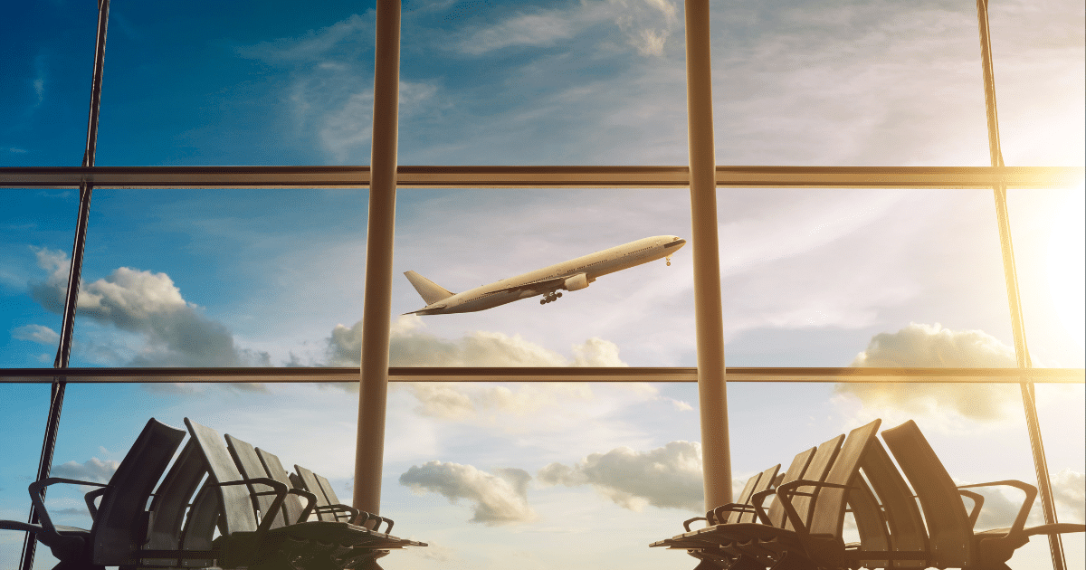 Image of an airplane introducing our "fear of flying" blog.