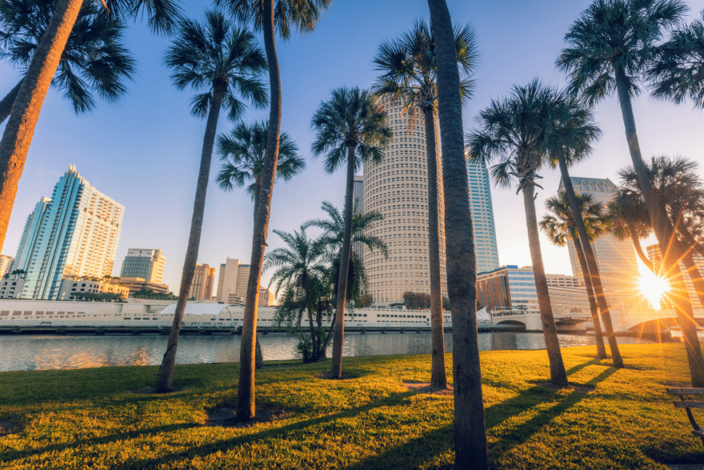 Tampa, Florida skyline overlooking the waterfront